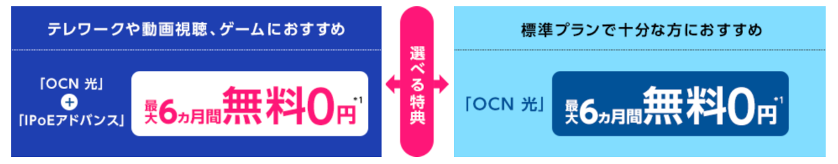 OCN光の6ヶ月無料キャンペーン