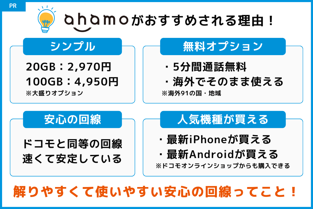 ahamoをおすすめする理由