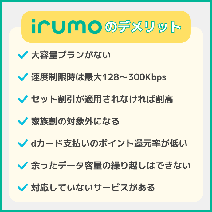 irumoのデメリット