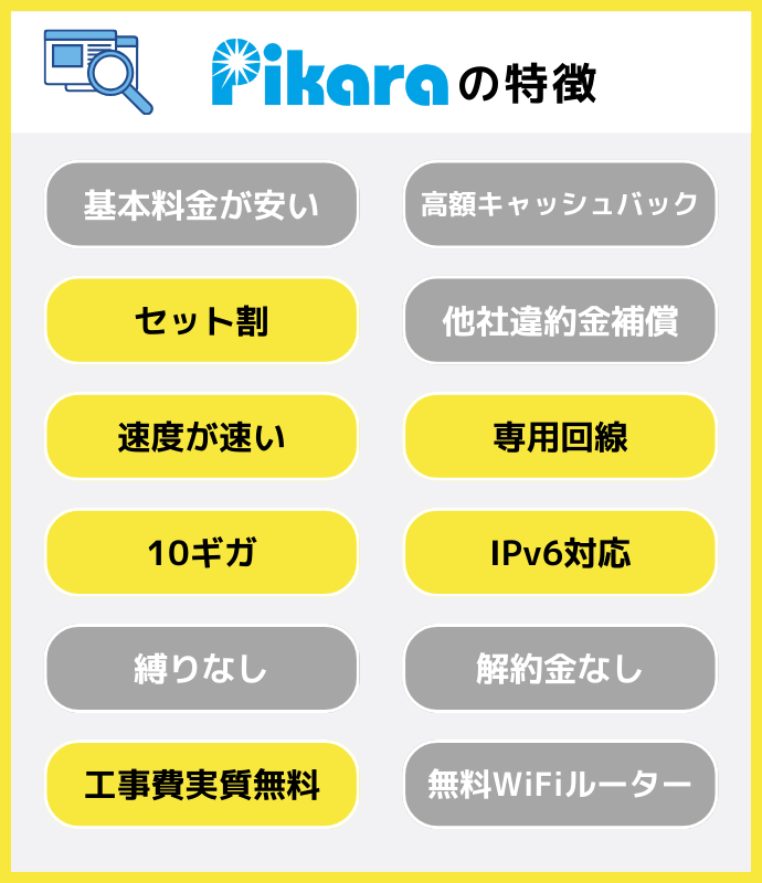 ピカラ光の特徴