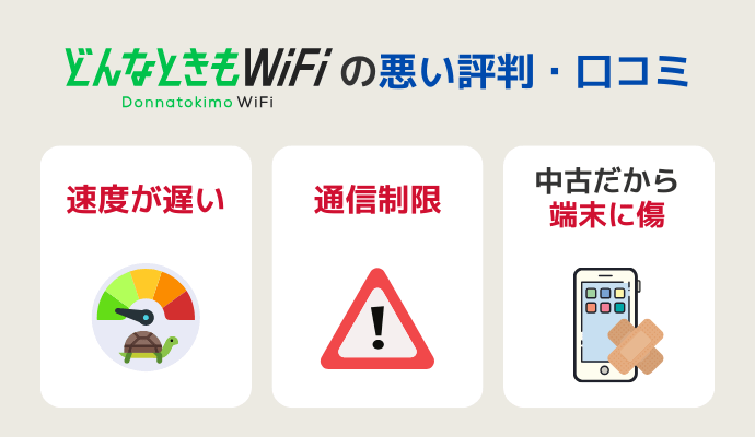 どんなときもWiFi for レンタルの悪い評判・口コミを調査