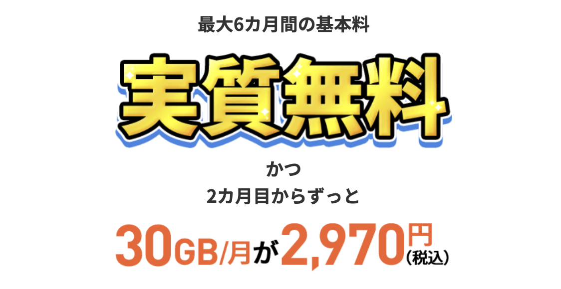 LINEMOベストプランV 30GB 6カ月間実質無料キャンペーン