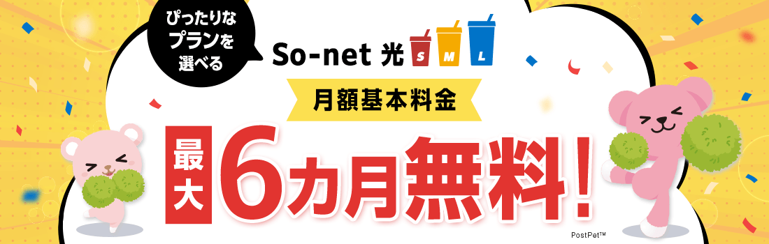 ぴったりなプランを選べる　So-net 光 S / M / L | So-net