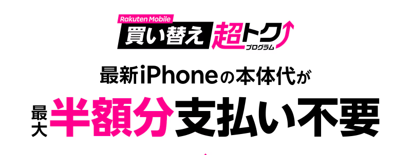 楽天モバイル買い替え超トクプログラム（iPhone）