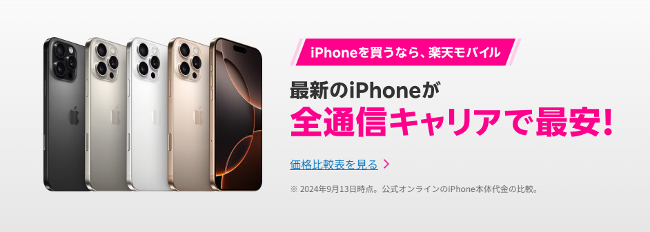 楽天モバイルのiPhone